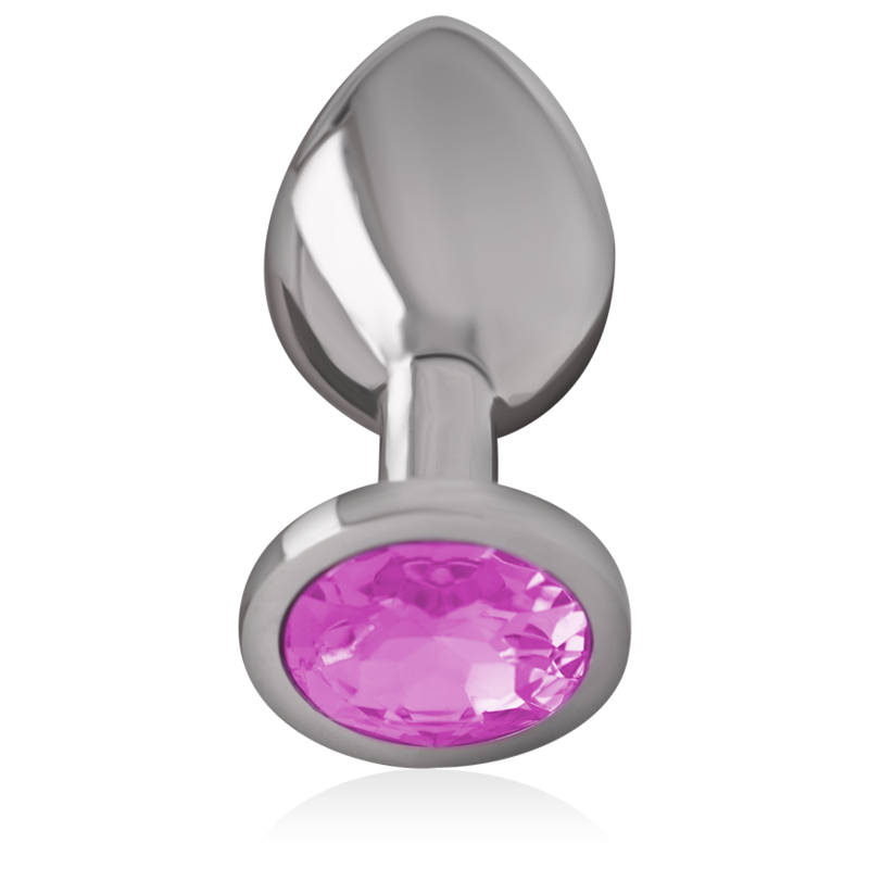 INTENSE - ALUMINUM METAL ANAL PLUG WITH PINK CRYSTAL SIZE S - Imagem de 2