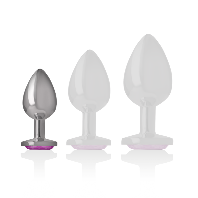 INTENSE - ALUMINUM METAL ANAL PLUG WITH PINK CRYSTAL SIZE S - Imagem de 5
