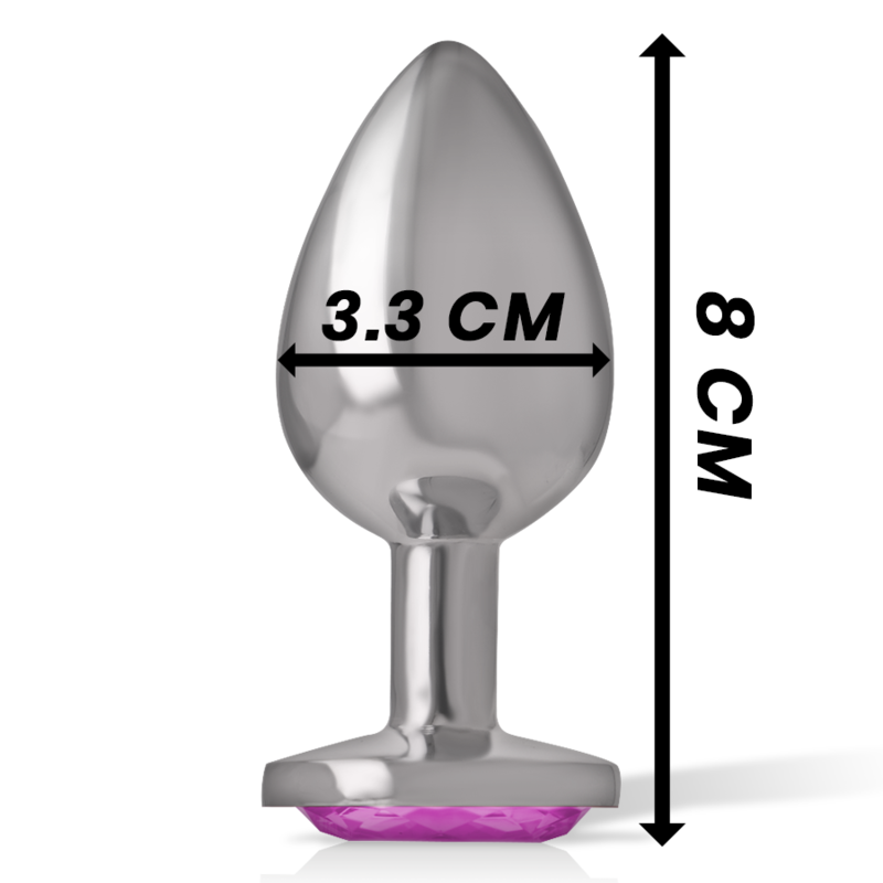 INTENSE - ALUMINUM METAL ANAL PLUG WITH PINK CRYSTAL SIZE M - Imagem de 4