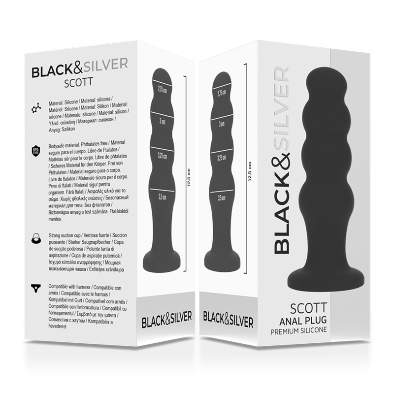 BLACKSILVER - SCOTT PREMIUM SILICONE ANAL PLUG BLACK - Imagem de 5