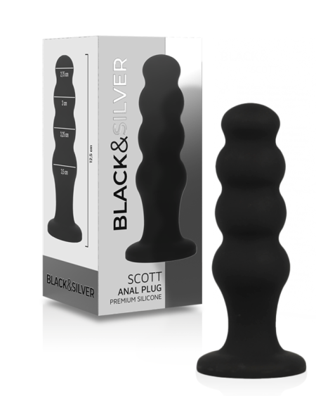 BLACKSILVER - SCOTT PREMIUM SILICONE ANAL PLUG BLACK
