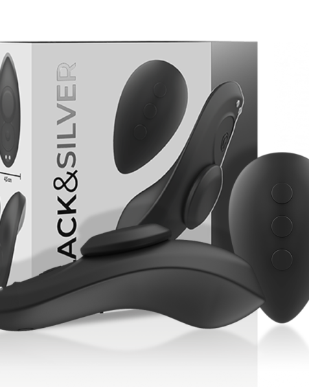 BLACKSILVER - PRESTON RECHARGEABLE SILICONE VIBRATOR PANTIE BLACK