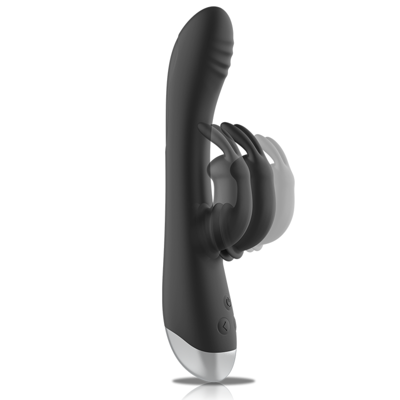 BLACKSILVER - DJ. ADAM RECHARGEABLE SILICONE RABBIT STIMULATOR BLACK - Imagem de 4