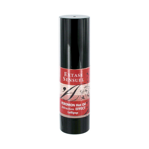 EXTASE SENSUAL - HEATING EFFECT MASSAGE OIL WITH LOLLIPOP PHEROMONES 30 ML - Imagem de 2
