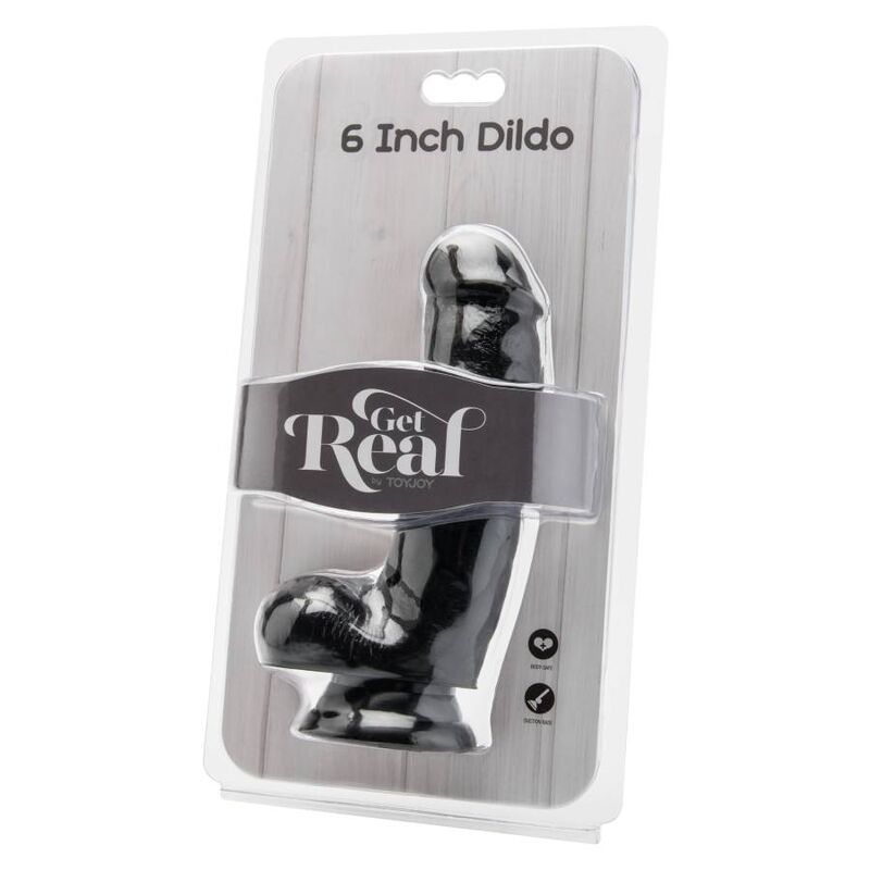 GET REAL - DILDO 12 CM WITH BALLS BLACK - Imagem de 2