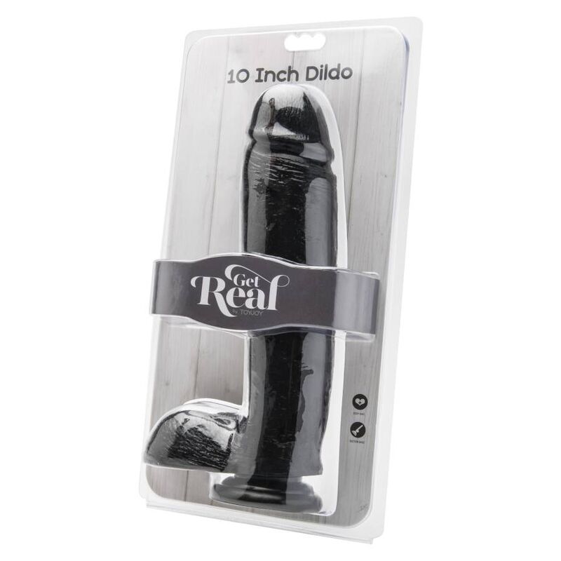 GET REAL - DILDO 25,5 CM WITH BALLS BLACK - Imagem de 2