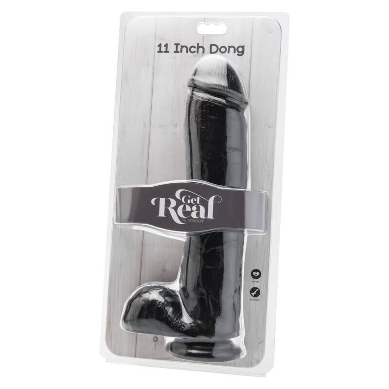GET REAL - DILDO 28 CM WITH BALLS BLACK - Imagem de 2