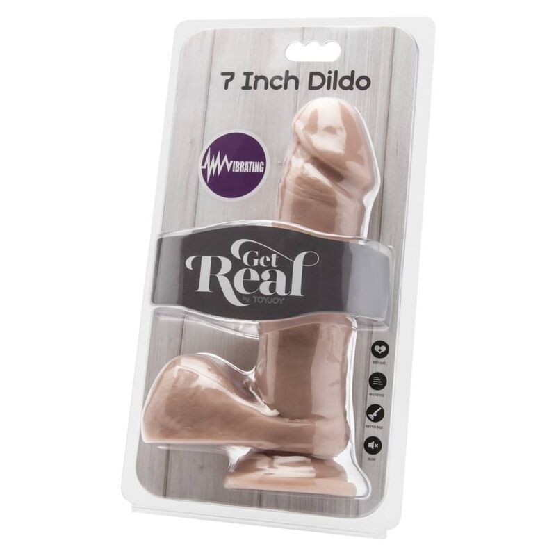 GET REAL - DILDO 18 CM WITH BALLS VIBRATOR SKIN - Imagem de 2