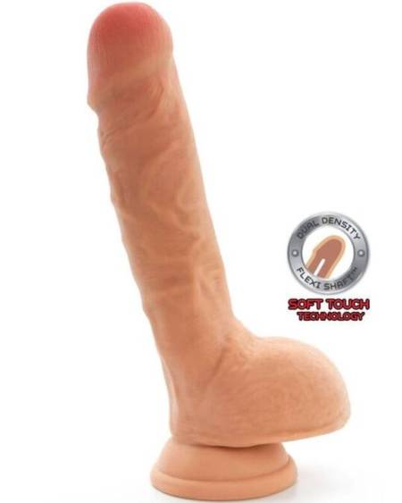 GET REAL - DUAL DENSITY DILDO 18 CM BALLS SKIN