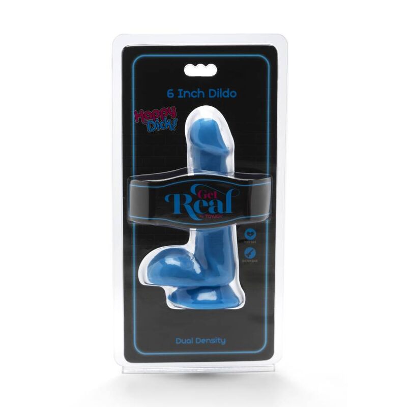 GET REAL - HAPPY DICKS DILDO 12 CM BALLS BLUE - Imagem de 2