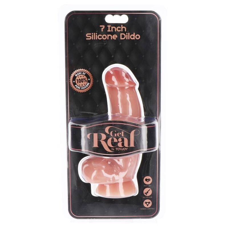 GET REAL - SILICONE DILDO 18 CM W BALLS SKIN - Imagem de 4