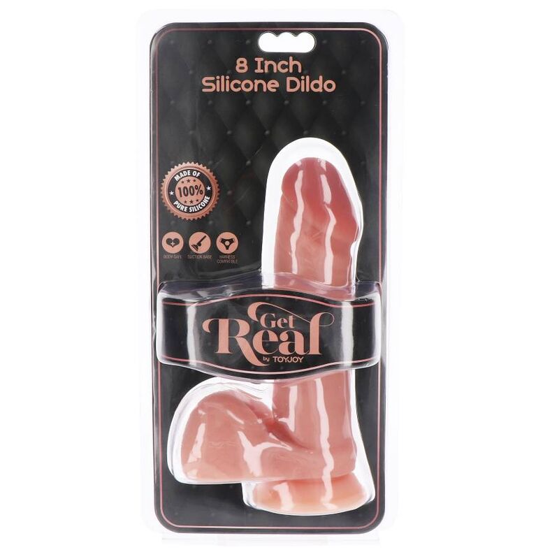 GET REAL - SILICONE DILDO 20,5 CM W BALLS SKIN - Imagem de 4