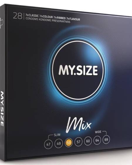 MY SIZE - MIX CONDOMS 53 MM 28 UNITS