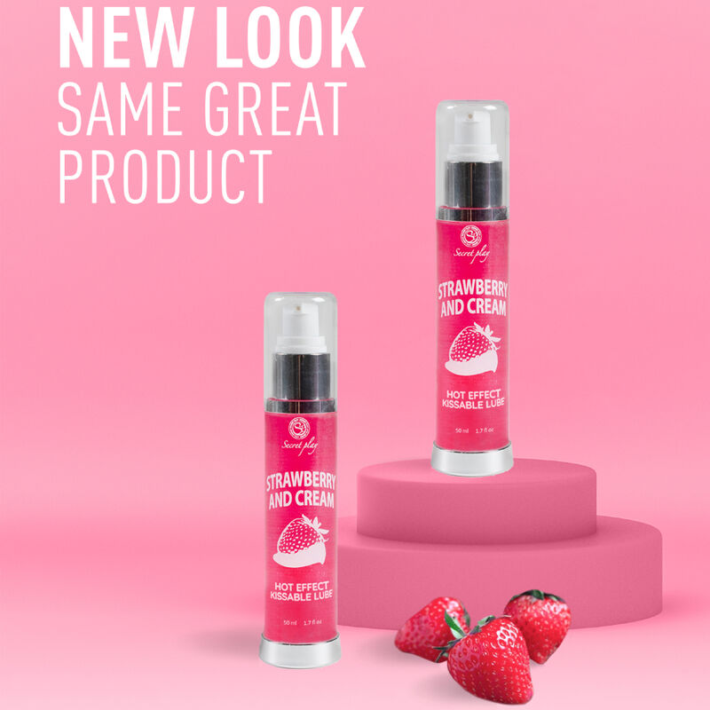 SECRETPLAY - LUBRICANT 2-1 HEAT EFFECT STRAWBERRY CREAM 50 ML - Imagem de 4