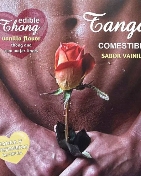 HOTFLOWERS - MEN''S THONG + 2 VANILLA WAFER NIPPLE /es/pt/en/fr/it/