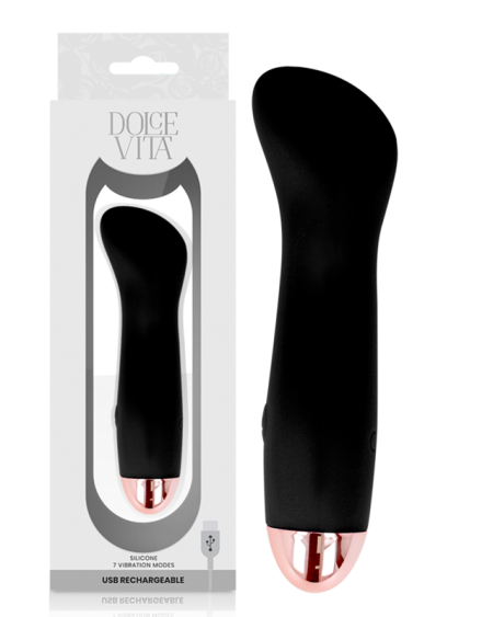 DOLCE VITA - RECHARGEABLE VIBRATOR ONE BLACK 7 SPEED