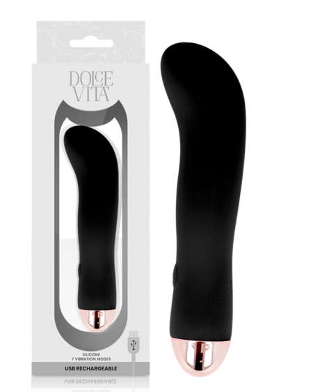 DOLCE VITA - RECHARGEABLE VIBRATOR TWO BLACK 7 SPEED
