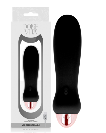 DOLCE VITA - RECHARGEABLE VIBRATOR FIVE BLACK 7 SPEEDS