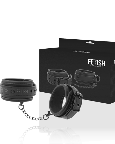 FETISH SUBMISSIVE - VEGAN LEATHER ANKLE CUFFS WITH NOPRENE LINING
