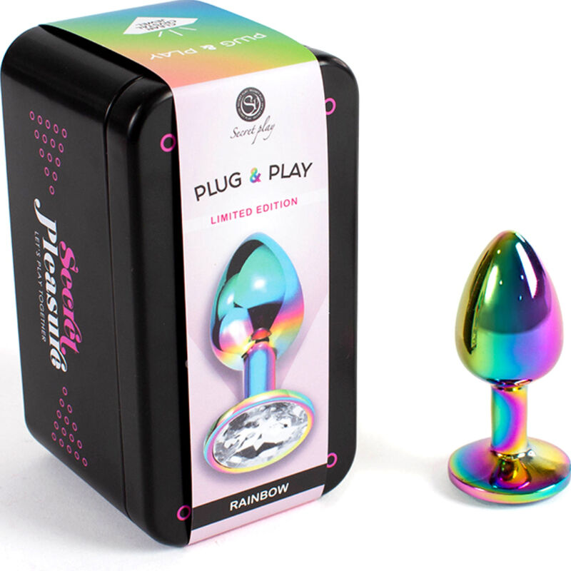 SECRETPLAY - METAL BUTT PLUG RAINBOW SMALL SIZE 7 CM - Imagem de 2
