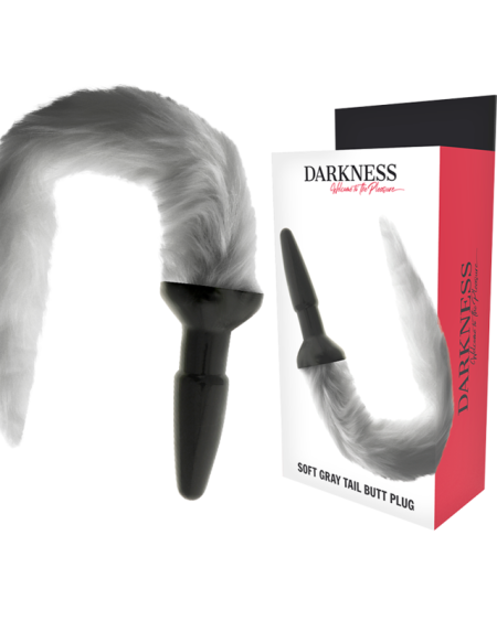 DARKNESS - SILICONE ANAL PLUG WITH GRAY TAIL