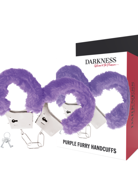 DARKNESS - LILAC LINED METAL HANDCUFFS