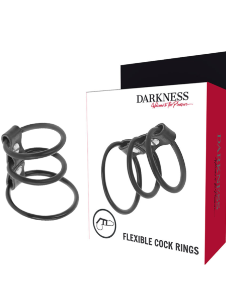 DARKNESS - SET OF 3 FLEXIBLE PENIS RINGS