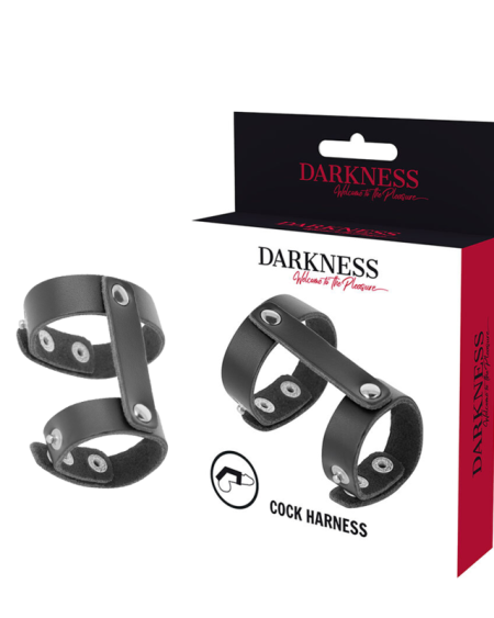 DARKNESS - LEATHER ADJUSTABLE PENIS AND TESTICLE RING