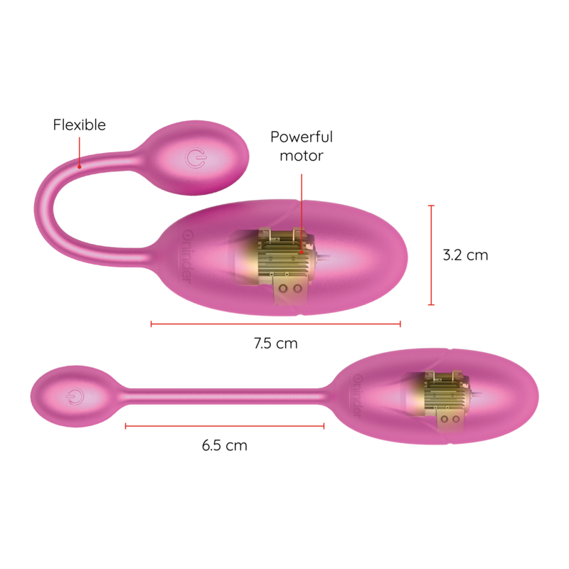 ONINDER - TOKYO HUEVO VIBRADOR ROSA 7.5 X 3.2 CM - APP GRATUITA - Imagem de 3