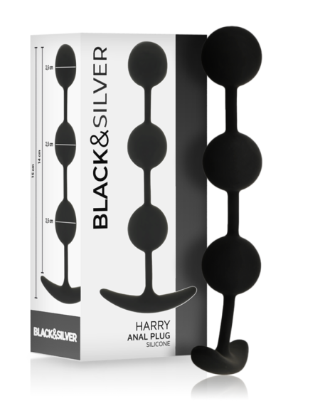 BLACKSILVER - HARRY ANAL ROSARY 3 SILICONE SPHERES 14 CM