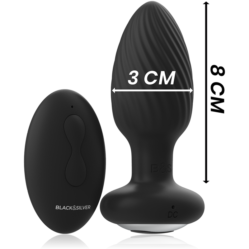 BLACKSILVER - WELLS PLUG SILICONE ANAL ROTATOR REMOTE CONTROL - Imagem de 4