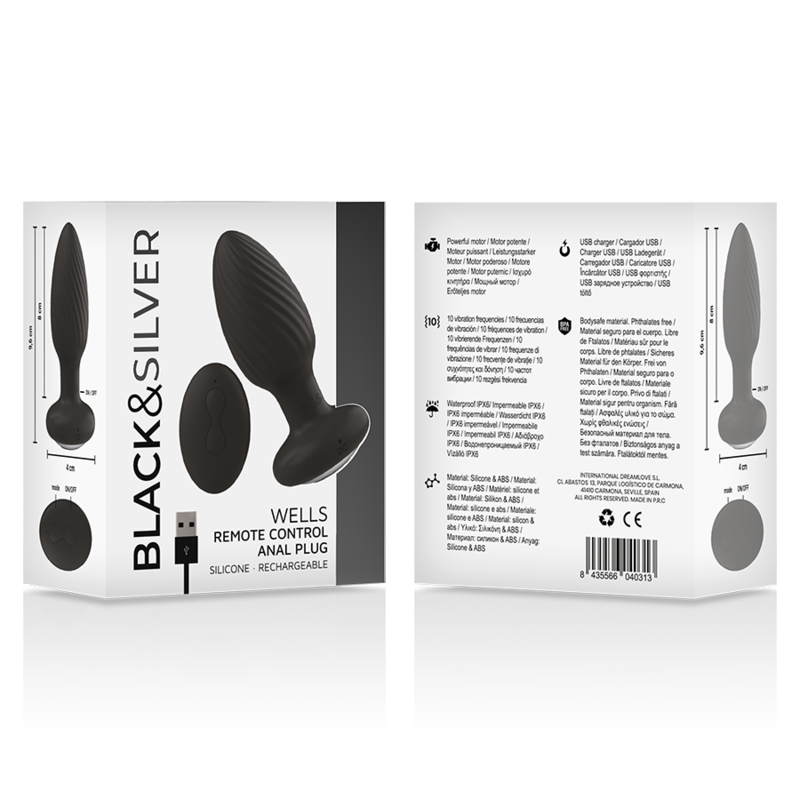 BLACKSILVER - WELLS PLUG SILICONE ANAL ROTATOR REMOTE CONTROL - Imagem de 5