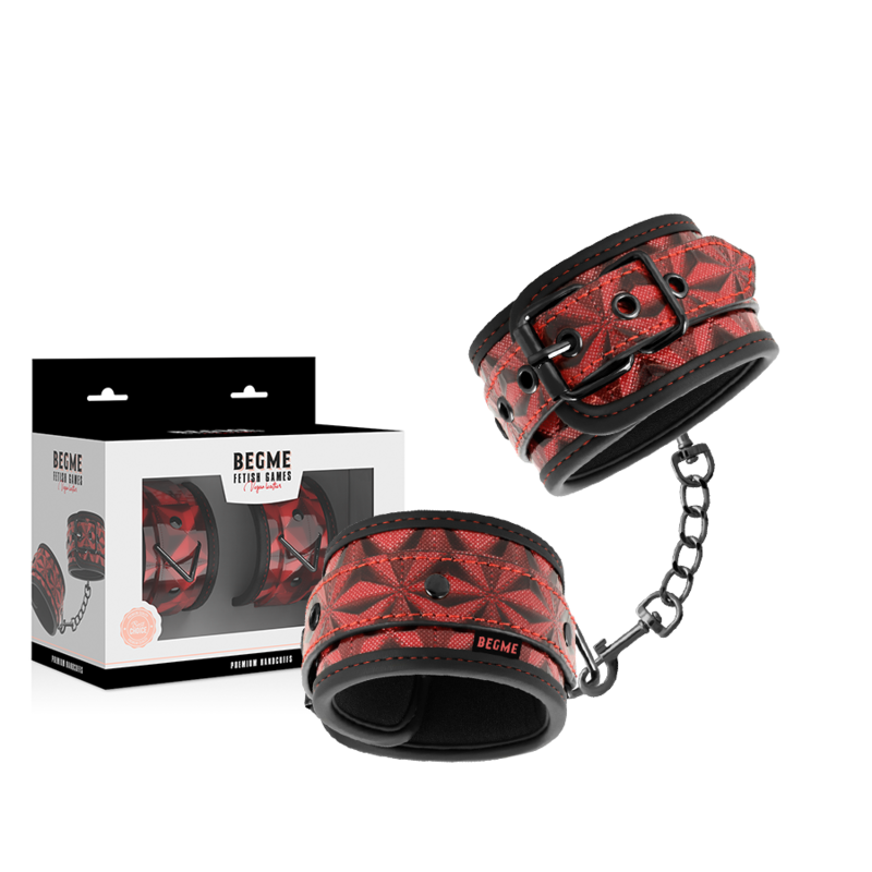 BEGME - RED EDITION PREMIUM HANDCUFFS WITH NEOPRENE LINING - Imagem de 2