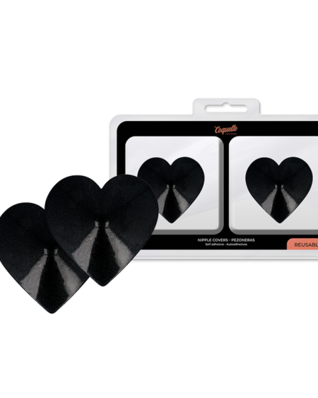 COQUETTE CHIC DESIRE - NIPPLE COVERS BLACK HEARTS