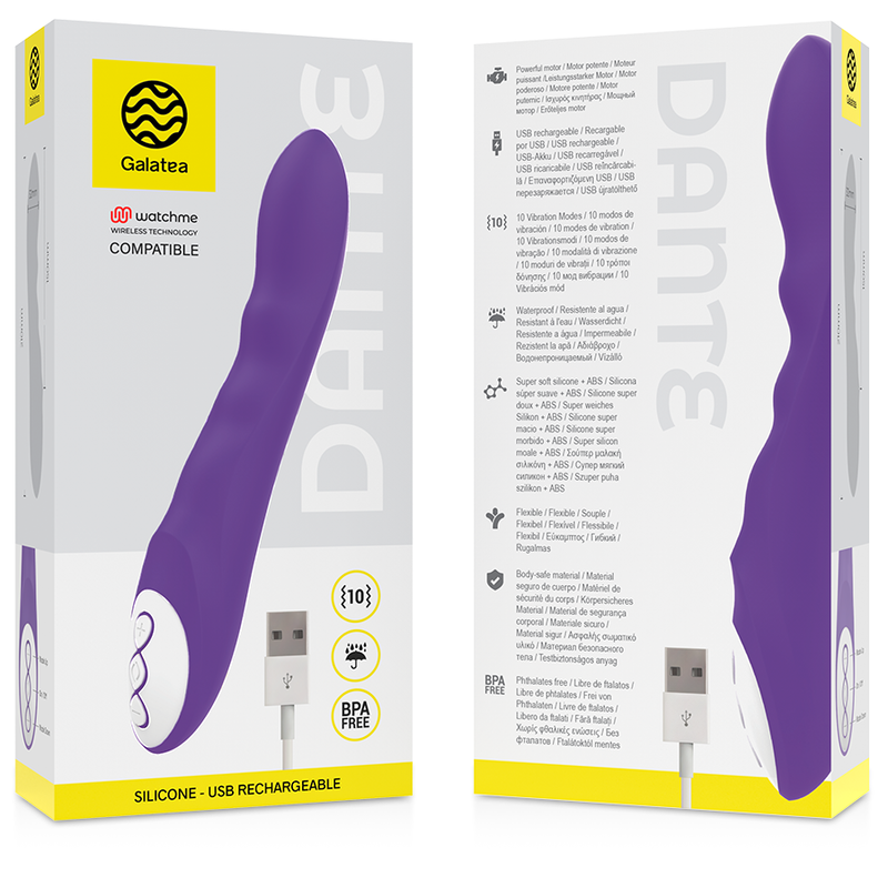 GALATEA - DANTE PURPLE VIBRATOR + WATCHME REMOTE CONTROL - Imagem de 2