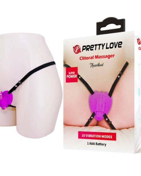 PRETTY LOVE - HEARTBEAT CLITORIS MASSAGER 10 VIBRATION MODES PURPLE