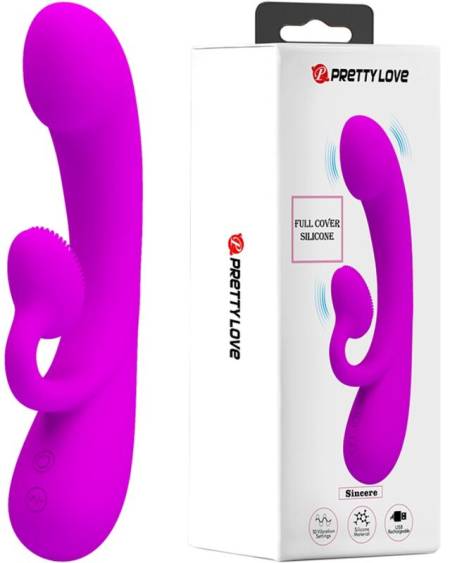 PRETTY LOVE - SINCERE SILICONE CLITORAL VIBRATOR AND SUCKER PURPLE