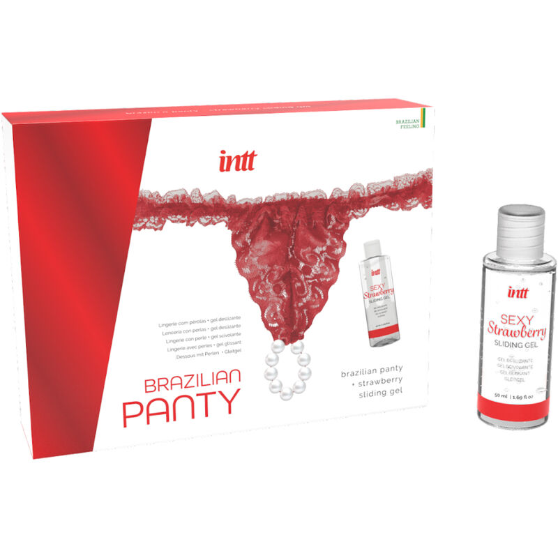 INTT RELEASES - BRAZILIAN RED PANTY WITH PEARLS AND LUBRICATING GEL 50 ML - Imagem de 2