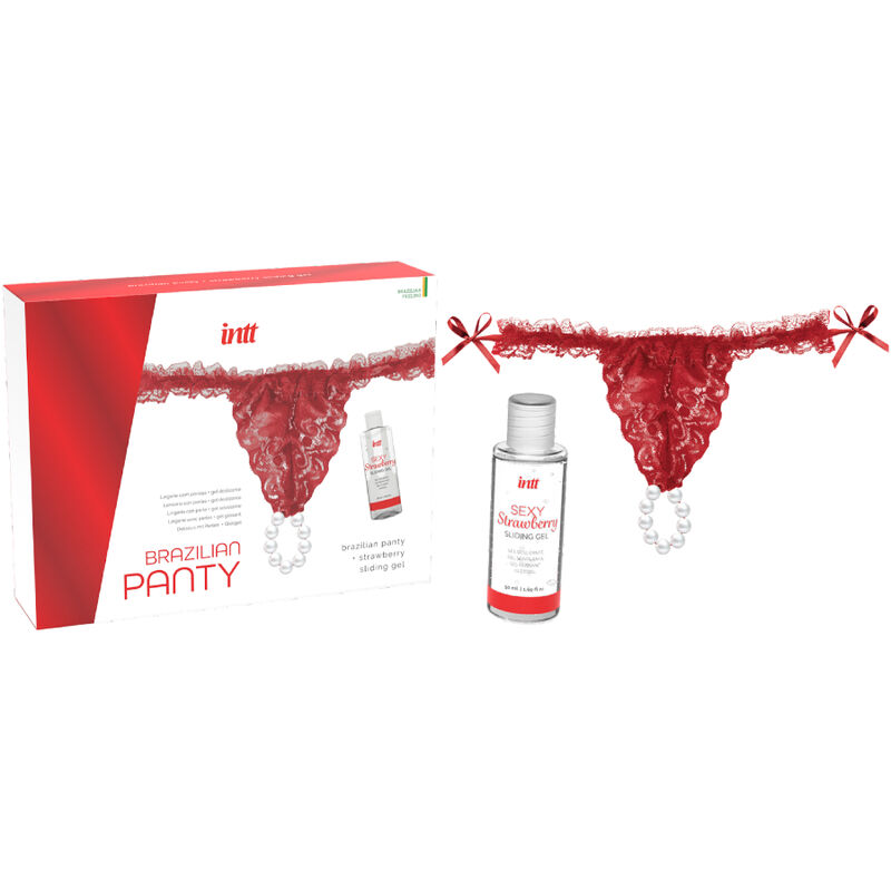 INTT RELEASES - BRAZILIAN RED PANTY WITH PEARLS AND LUBRICATING GEL 50 ML - Imagem de 3