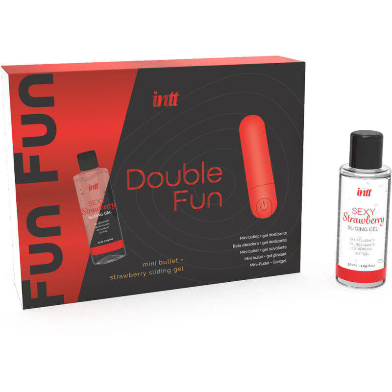 INTT RELEASES - DOUBLE FUN KIT WITH VIBRATING BULLET AND STRAWBERRY MASSAGE GEL - Imagem de 2
