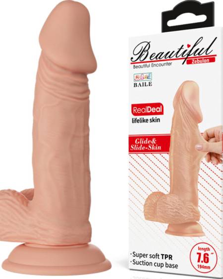 BAILE - BEAUTIFUL ENCOUNTER ZEBULON FLEXIBLE REALISTIC DILDO 19.4 CM NATURAL