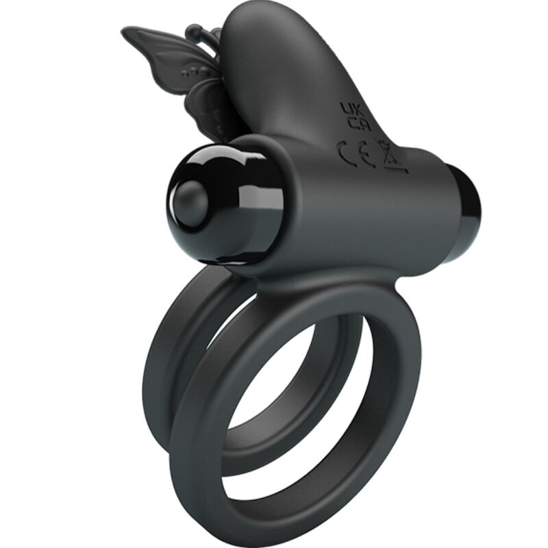 PRETTY LOVE - DOUBLE VIBRATING RING WITH BLACK STIMULATOR - Imagem de 4