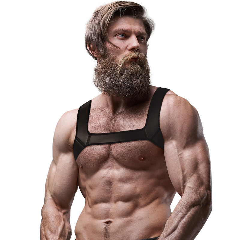 FETISH SUBMISSIVE ATTITUDE - NEOPRENE CHEST HARNESS FOR MEN SIZE L - Imagem de 4