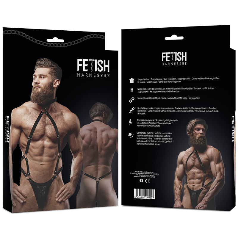 FETISH SUBMISSIVE ATTITUDE - MENS ECO-LEATHER JOCK STRAP HARNESS - Imagem de 2