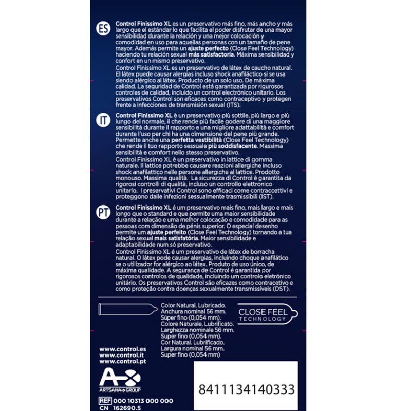 CONTROL - FINISSIMO XL CONDOMS 12 UNITS - Imagem de 2
