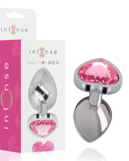 INTENSE - ALUMINUM METAL ANAL PLUG PINK HEART SIZE S