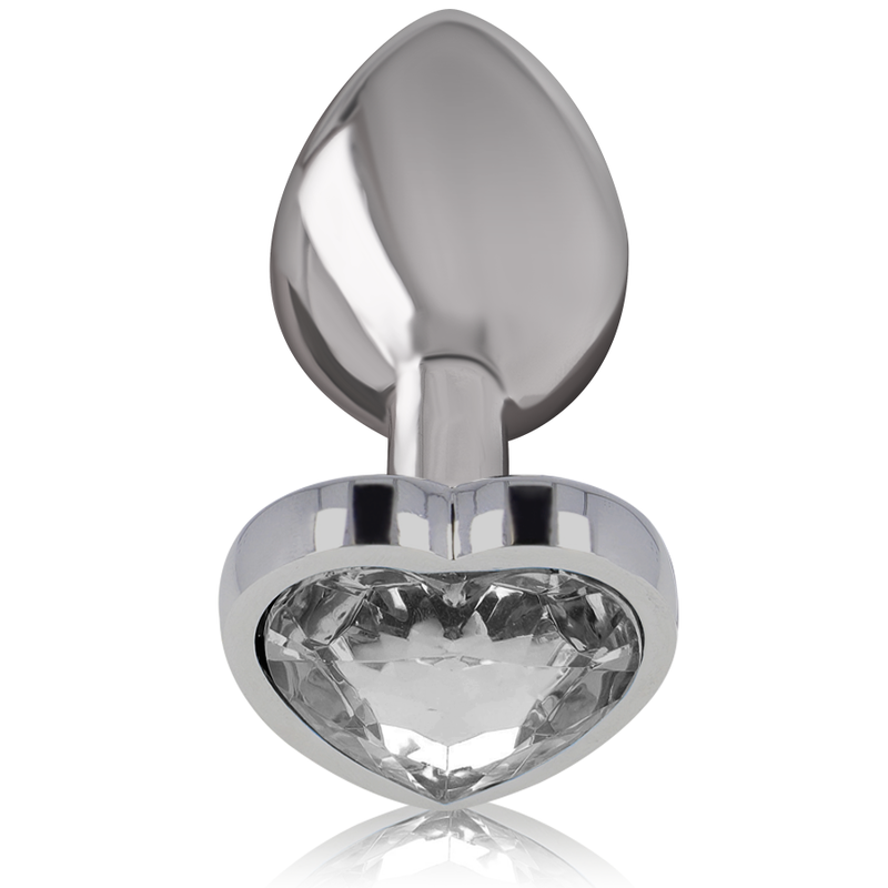 INTENSE - ALUMINUM METAL ANAL PLUG WHITE HEART SIZE M - Imagem de 2