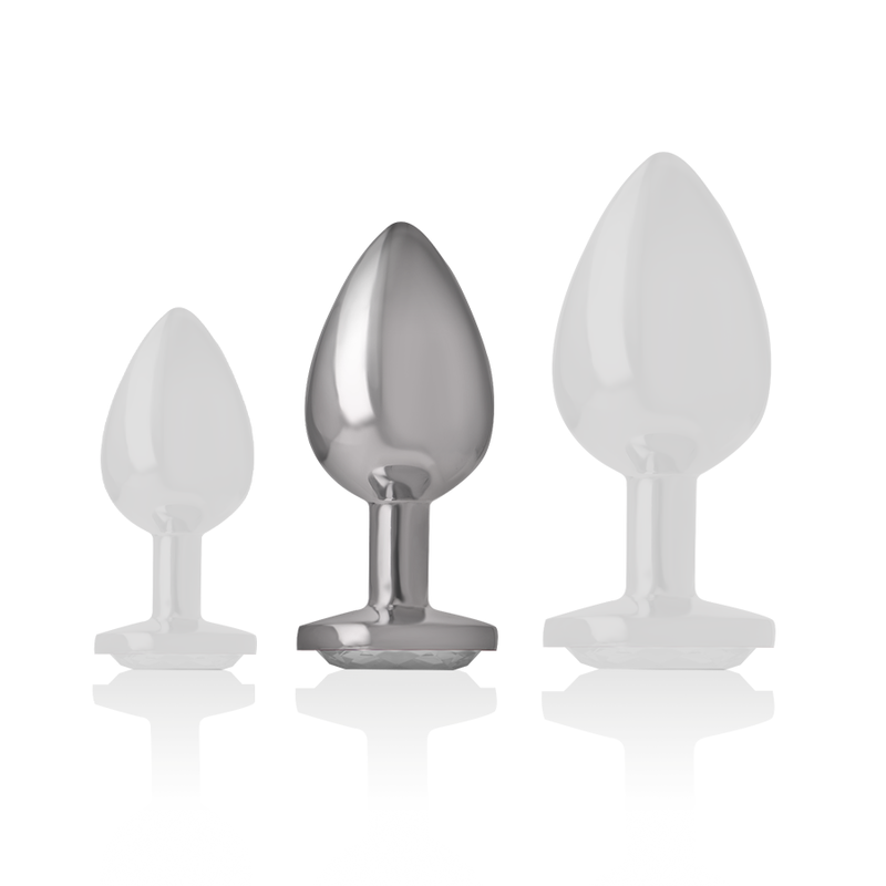 INTENSE - ALUMINUM METAL ANAL PLUG WHITE HEART SIZE M - Imagem de 5
