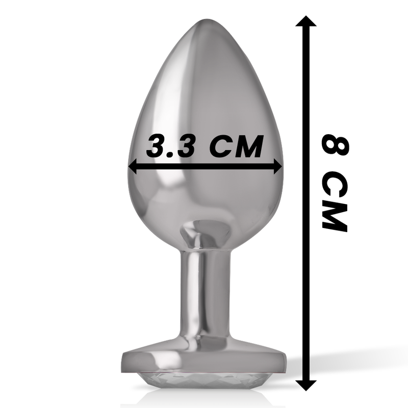 INTENSE - ALUMINUM METAL ANAL PLUG WHITE HEART SIZE M - Imagem de 4