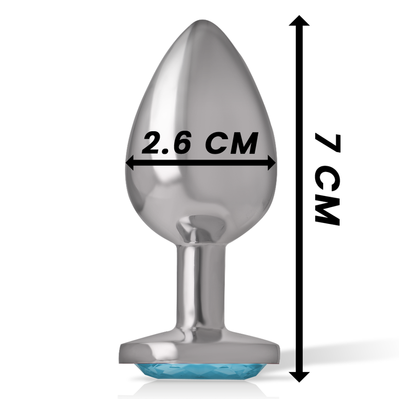 INTENSE - ALUMINUM METAL ANAL PLUG BLUE HEART SIZE S - Imagem de 4